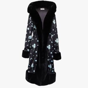 Rare Danielle Guizio Forget Me Not satin overcoat size XS